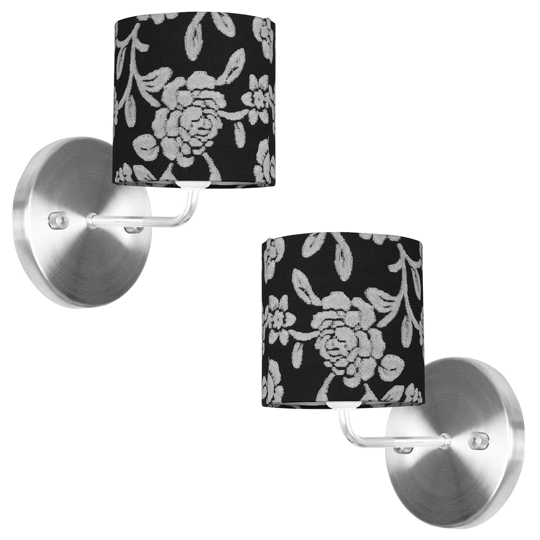 Kit 2 Arandela De Cupula Cilíndrica Floral Prata
