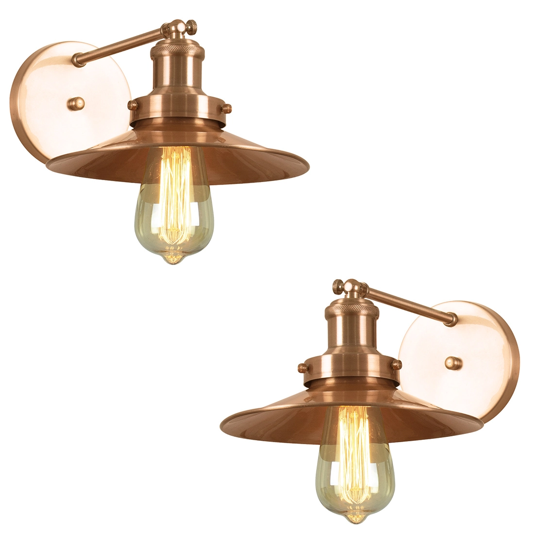 Kit 2 Arandelas Industrial Vintage Nordic Loft New Cobre