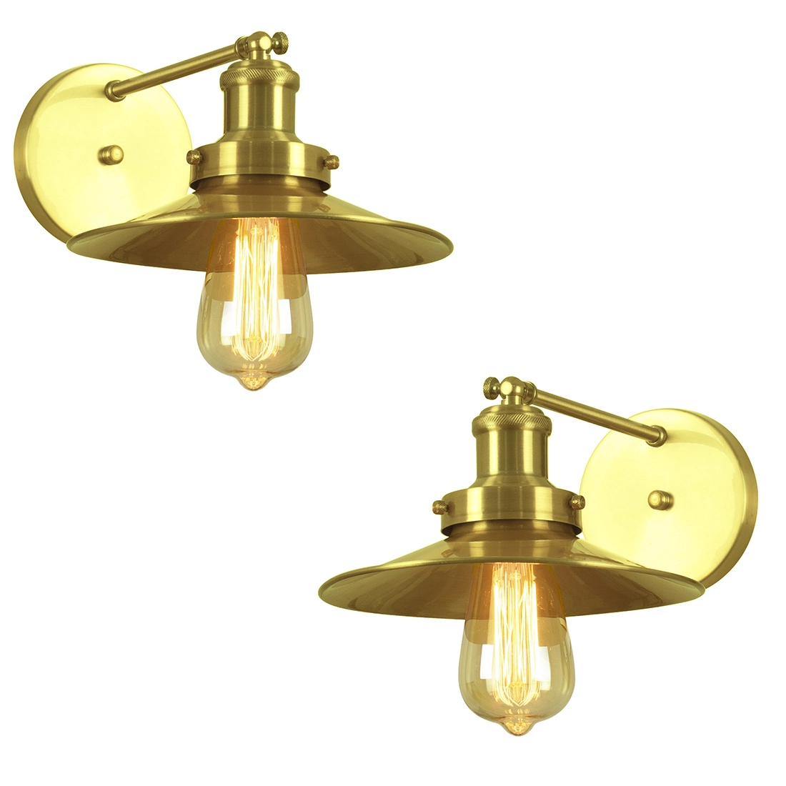 Kit 2 Arandelas Industrial Vintage Nordic Loft Dourado