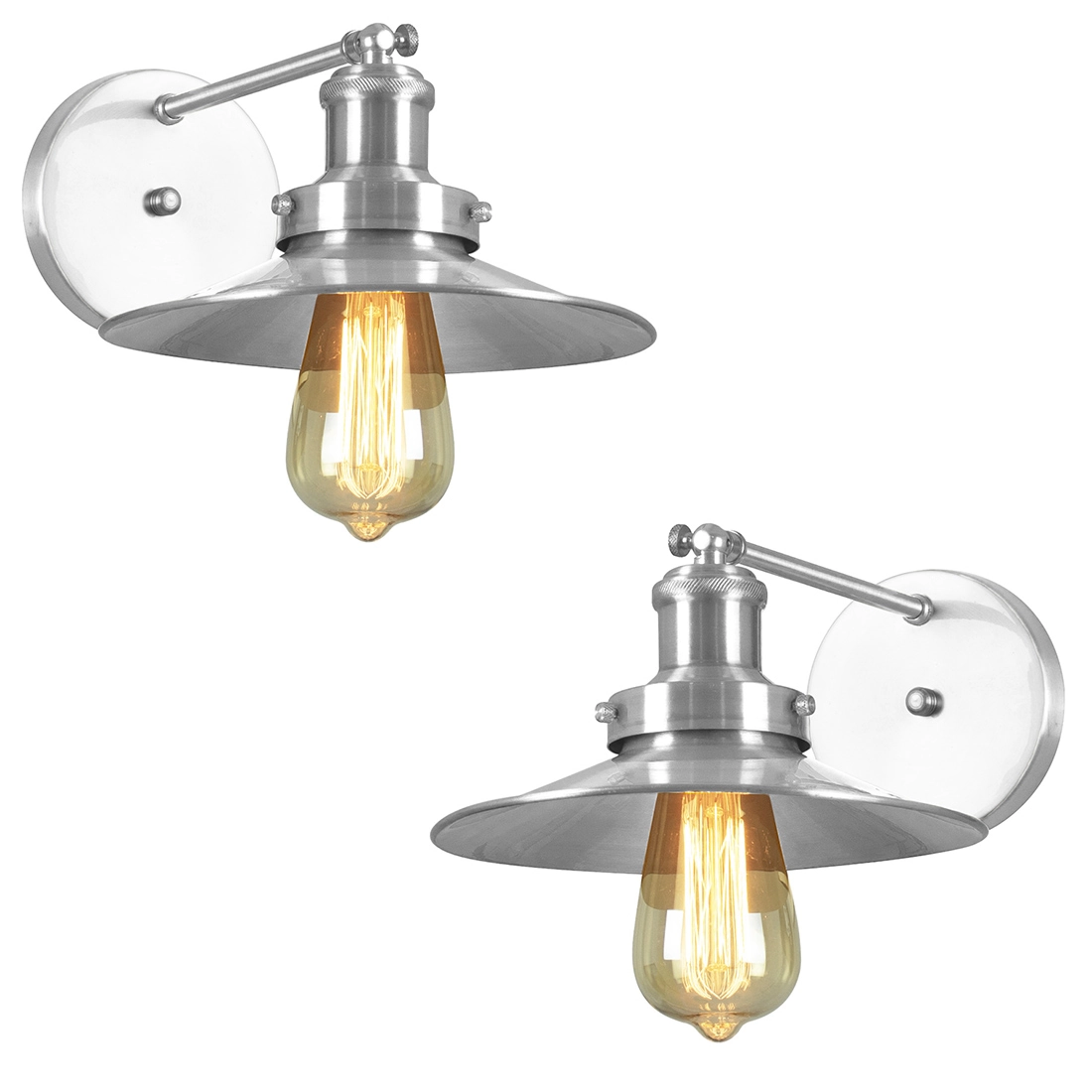 Kit 2 Arandelas Industrial Vintage Nordic Loft Escovado