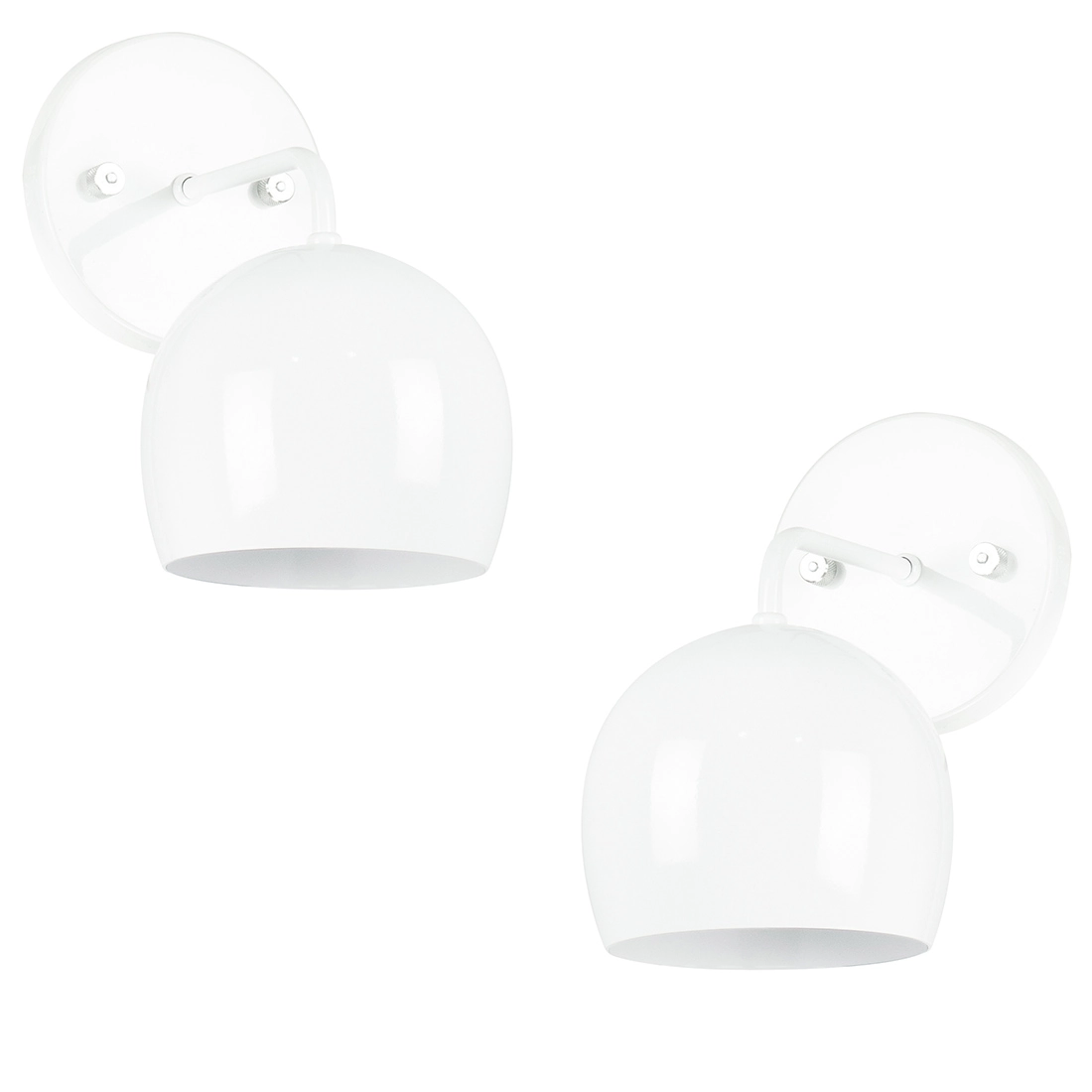 Kit 2 Arandela Aluminio Bola Branco 23x25cm