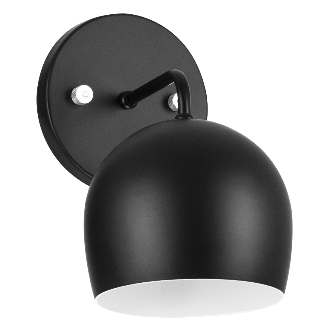 Arandela Aluminio Bola Preto 23x25cm