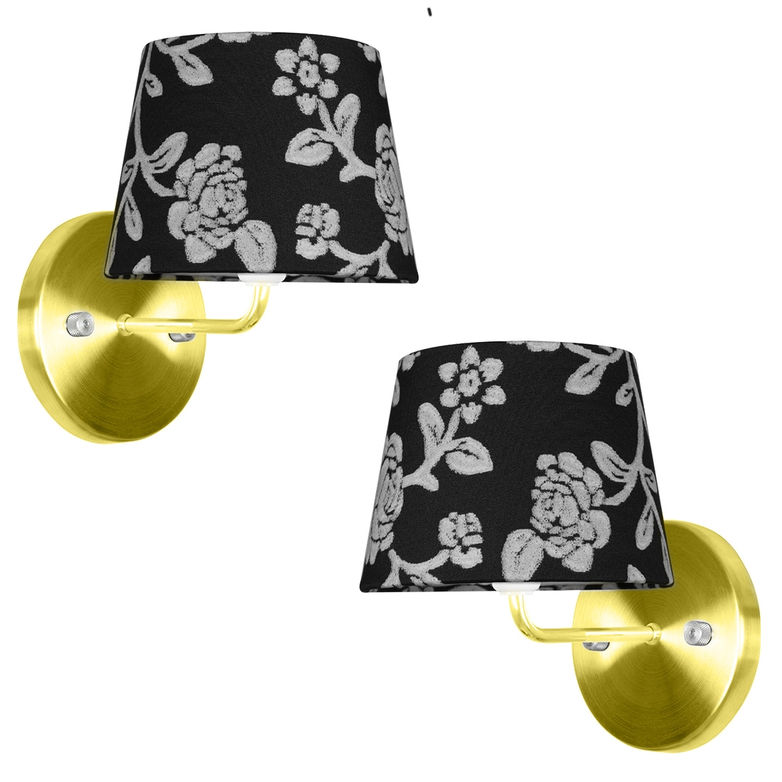 Kit 2 Arandela Dourado De Cupula Tradicional Floral Prata