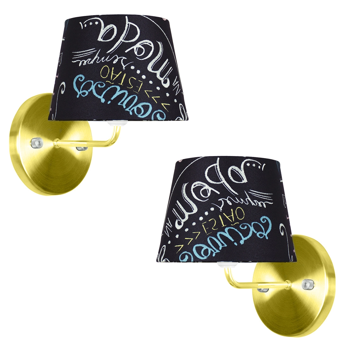 Kit 2 Arandela Dourado De Cupula Tradicional Giz