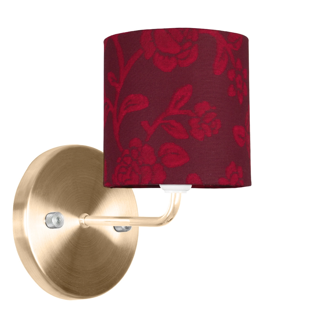 Arandela New Cobre De Cupula Cilíndrica Floral Vermelho
