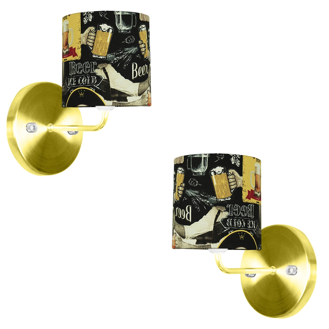 Kit 2 Arandela Dourado De Cupula Cilíndrica Bar