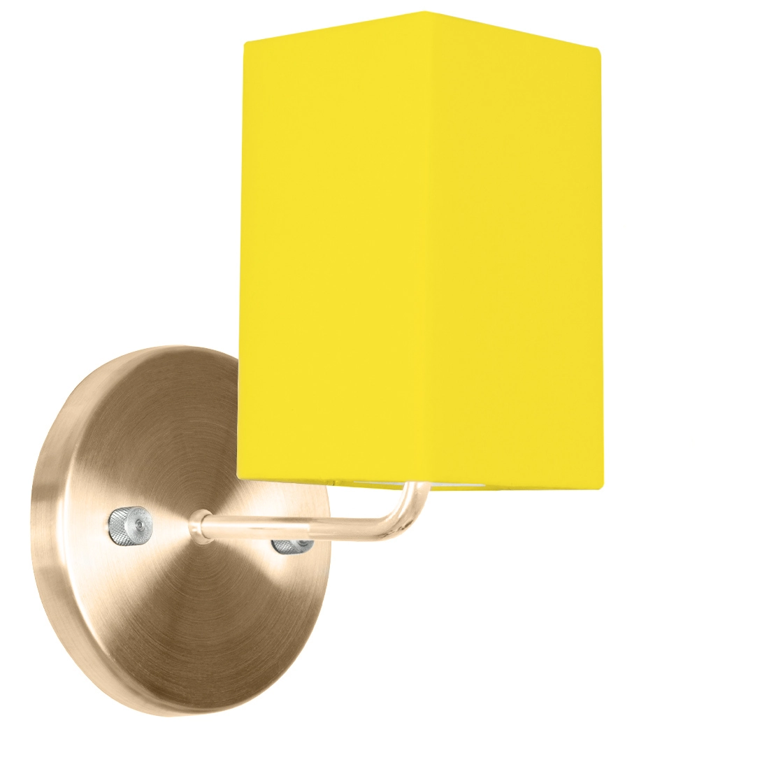 Arandela New Cobre De Cupula Quadrada Amarelo