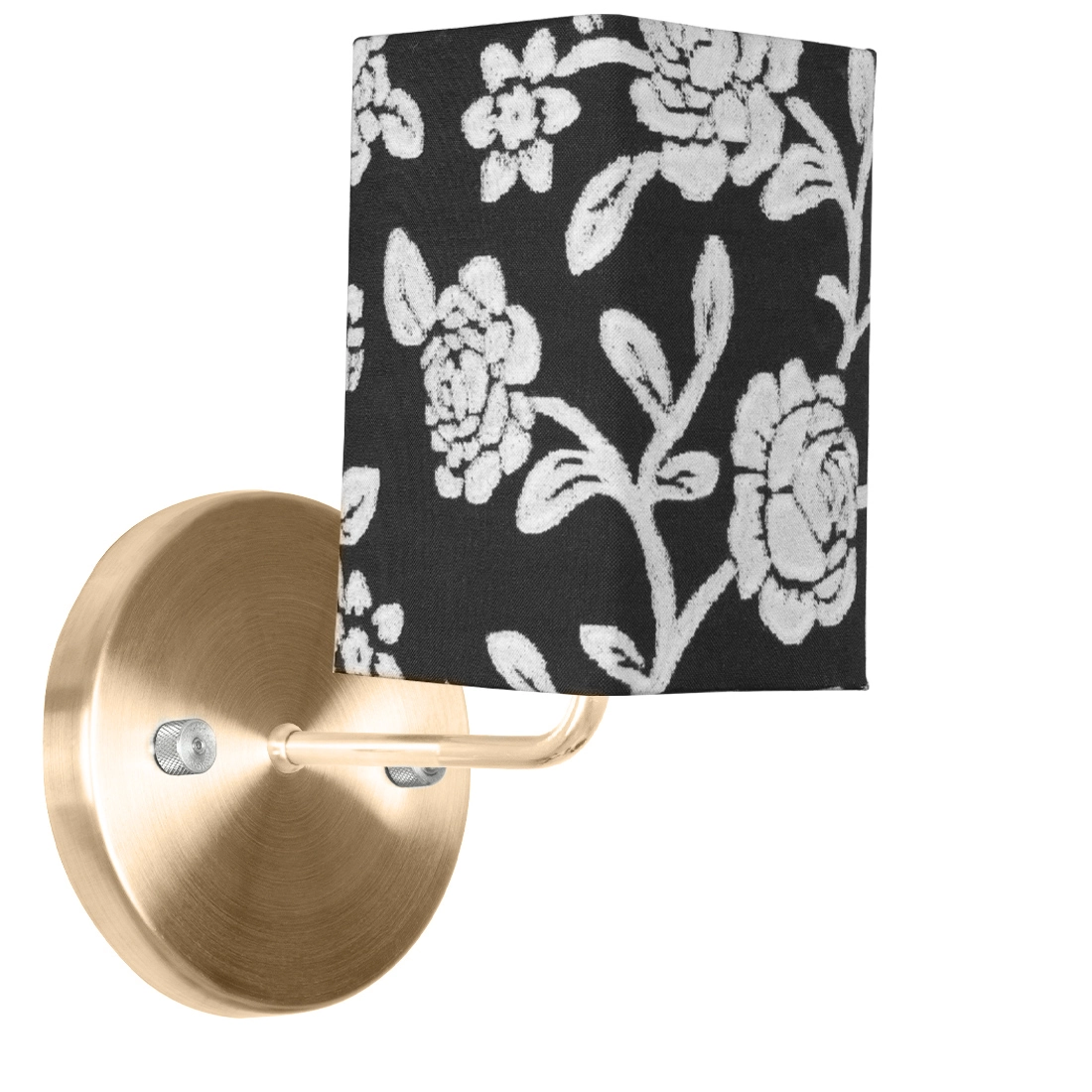 Arandela New Cobre De Cupula Quadrada Floral Prata