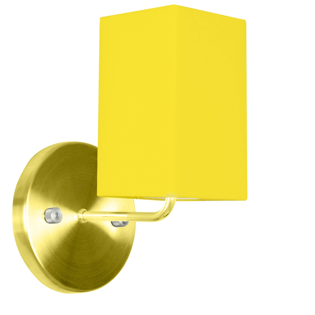 Arandela Dourado De Cupula Quadrada Amarelo