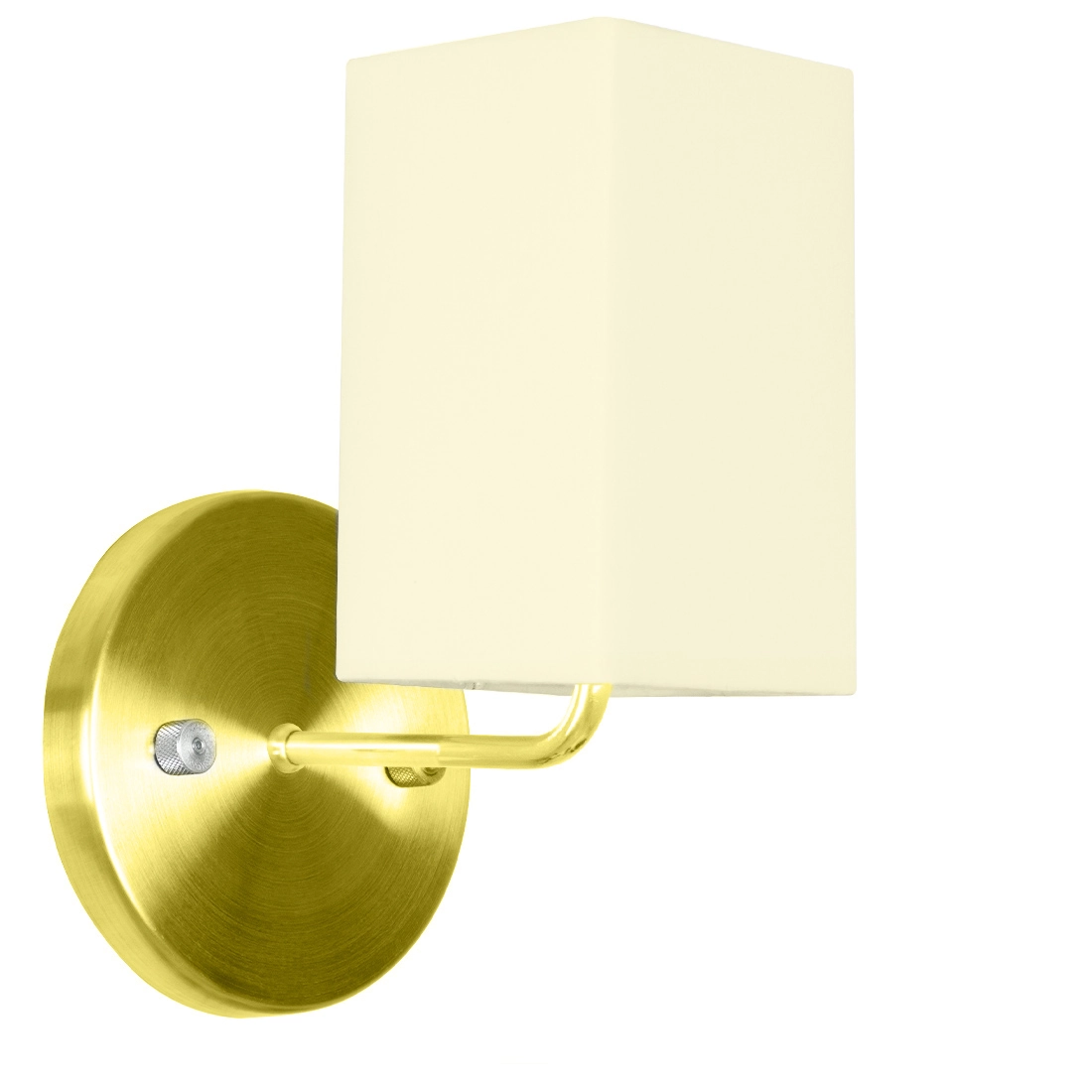 Arandela Dourado De Cupula Quadrada Bege