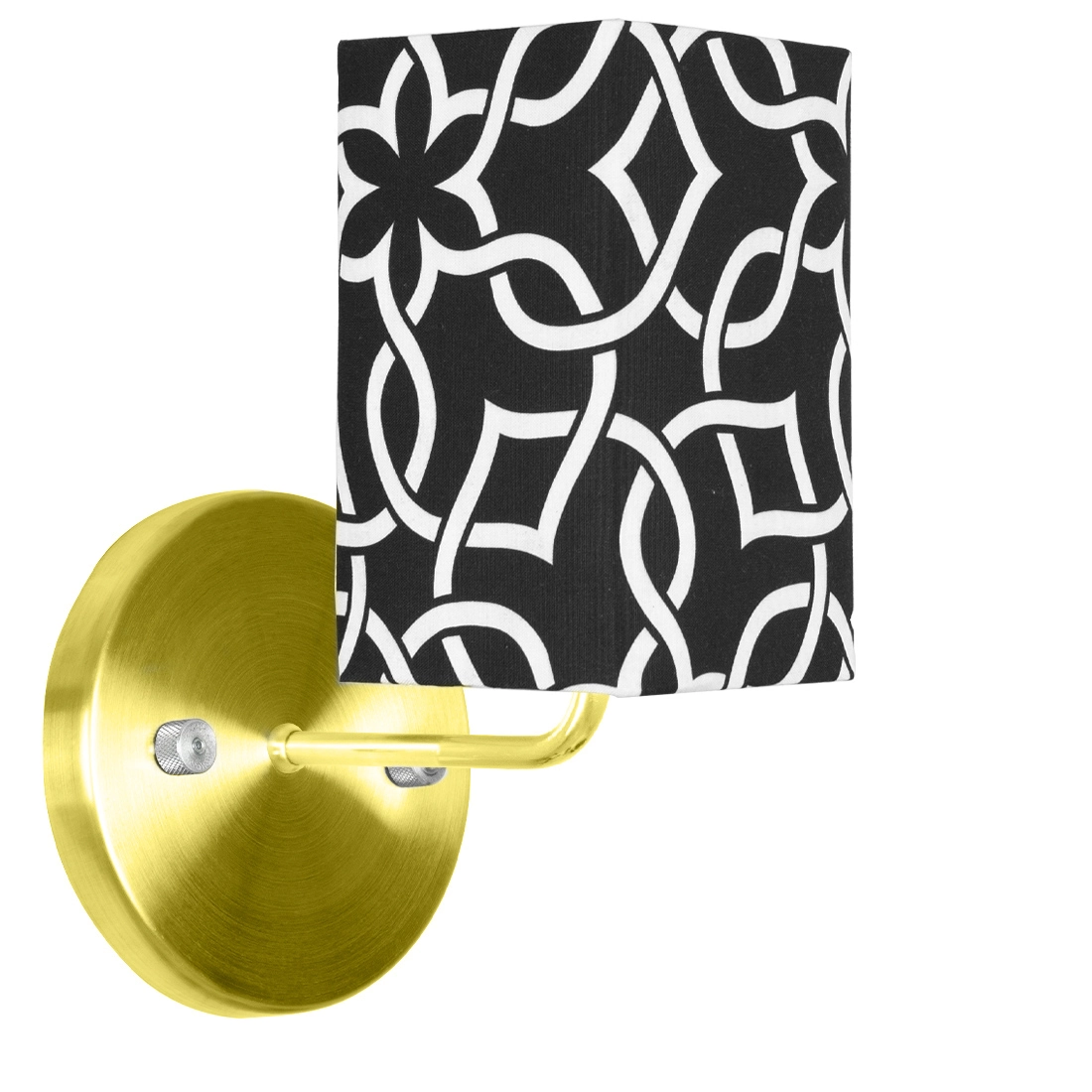 Arandela Dourado De Cupula Quadrada Elos Preto
