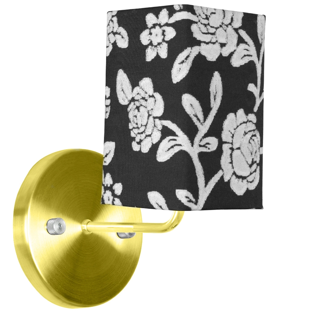 Arandela Dourado De Cupula Quadrada Floral Prata