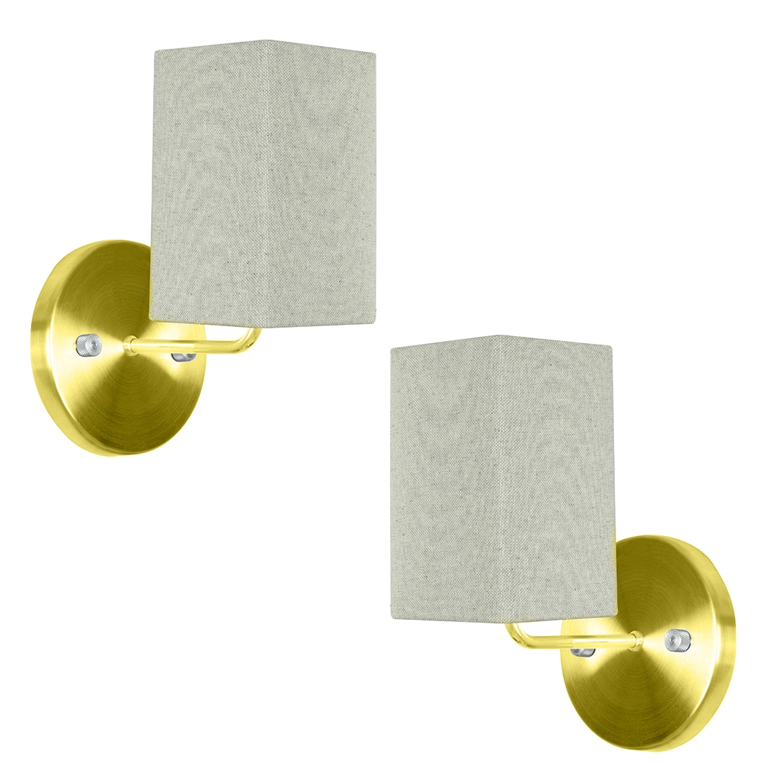Kit 2 Arandela Dourado De Cupula Quadrada Rustico Escuro