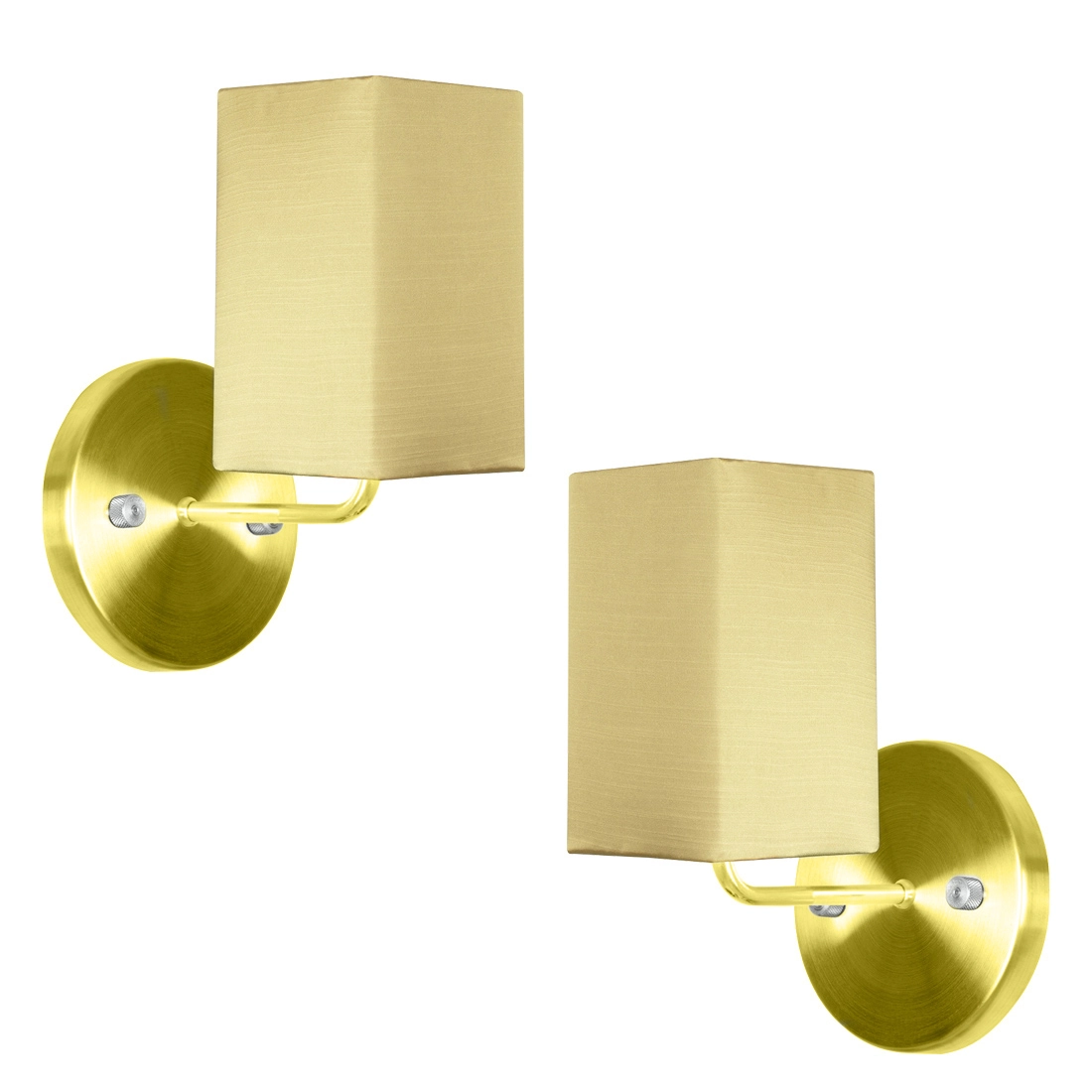 Kit 2 Arandela Dourado De Cupula Quadrada Shantung Dourado