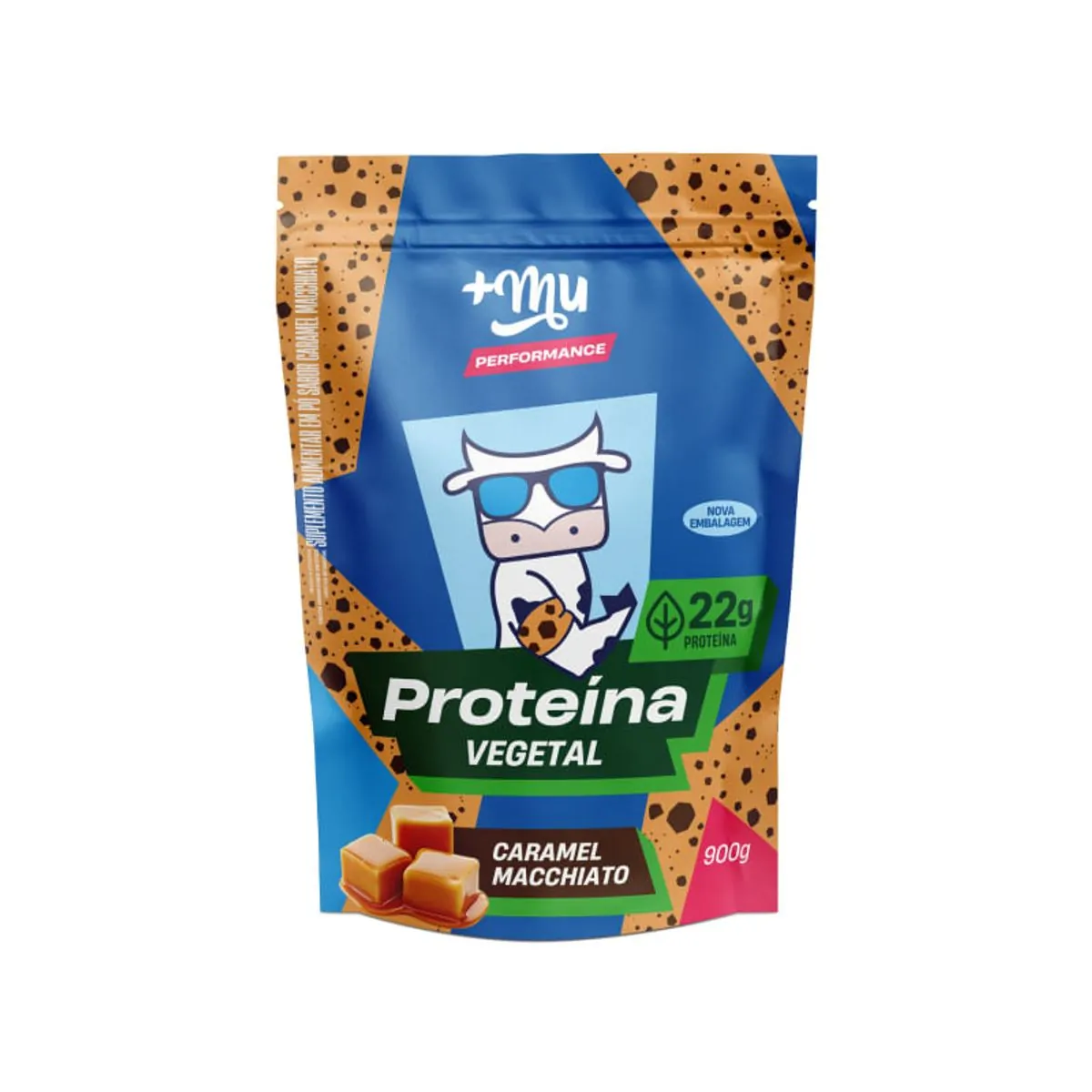 Muke Whey Isolado Proteina Vegetal Caramelo Machiatto Mais Mu 900g