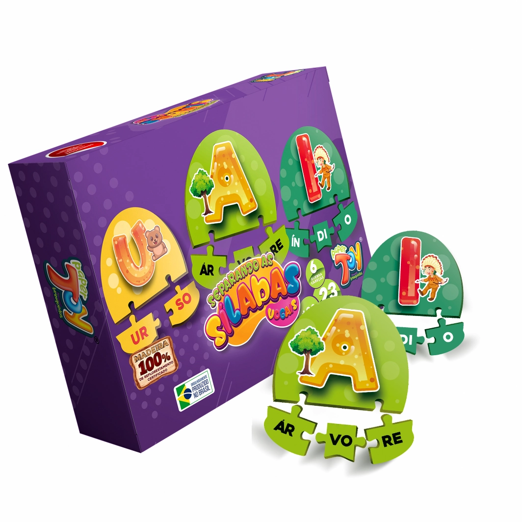 Jogo Quebra Cabeca Separando As Silabas Multiart Criati