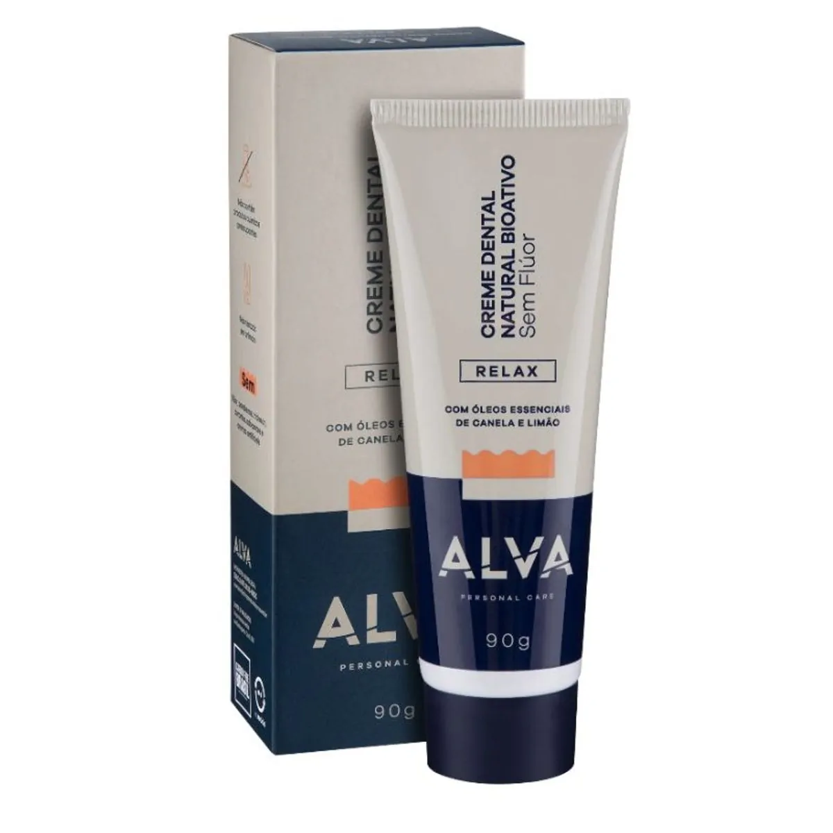 Creme Dental Natural Bioativo Canela E Limão Alva Personal Care Relax Caixa 90g