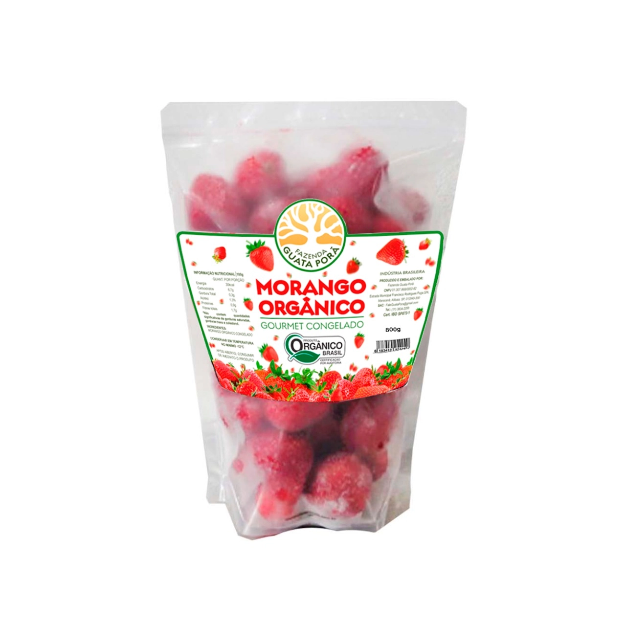 Morango Organico Gourmet Cong Fazenda Quata Pora 800g