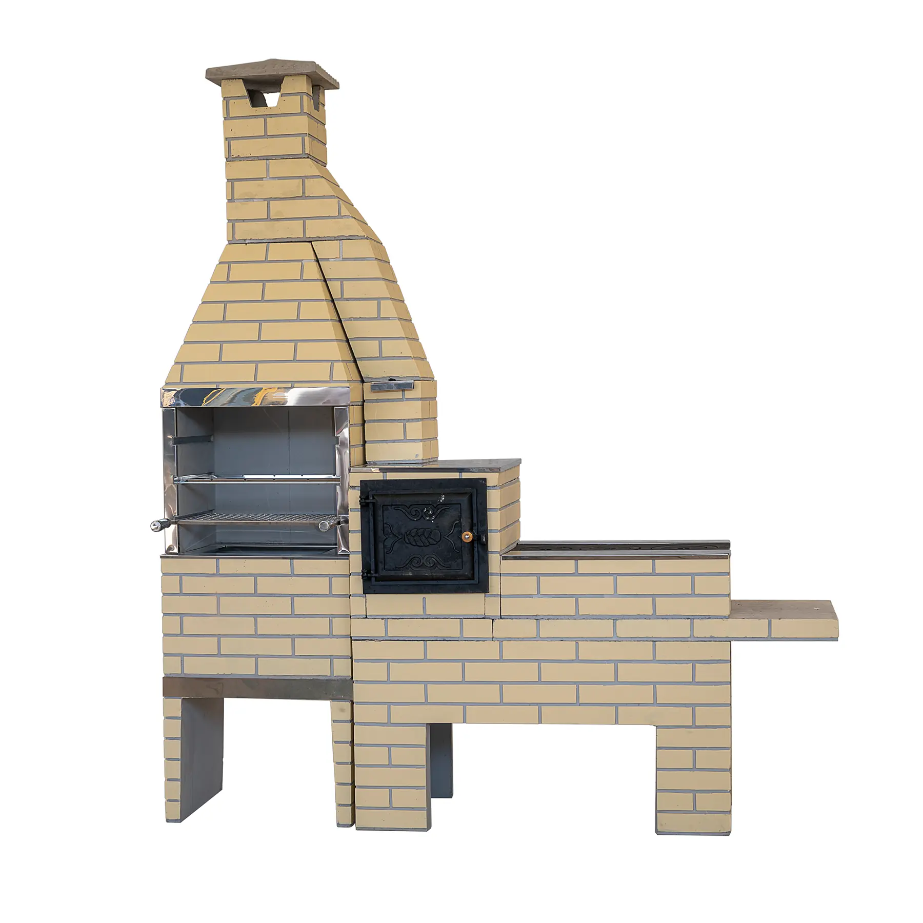 Churrasqueira Pré Moldada Tijolinho Concreto Amarelo 235cm Primus