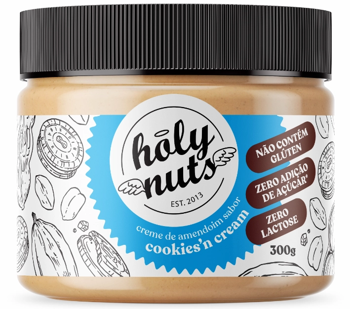 Creme De De Amendoim Cookies Cream Holy Nuts 300g
