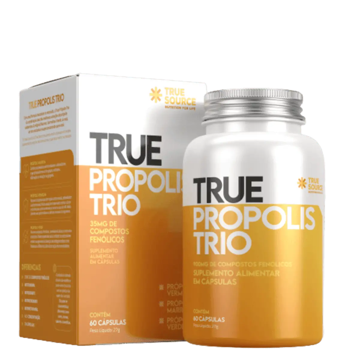 Longevidade E Prevencao True Propolis Trio C/ 60 Caps True Source
