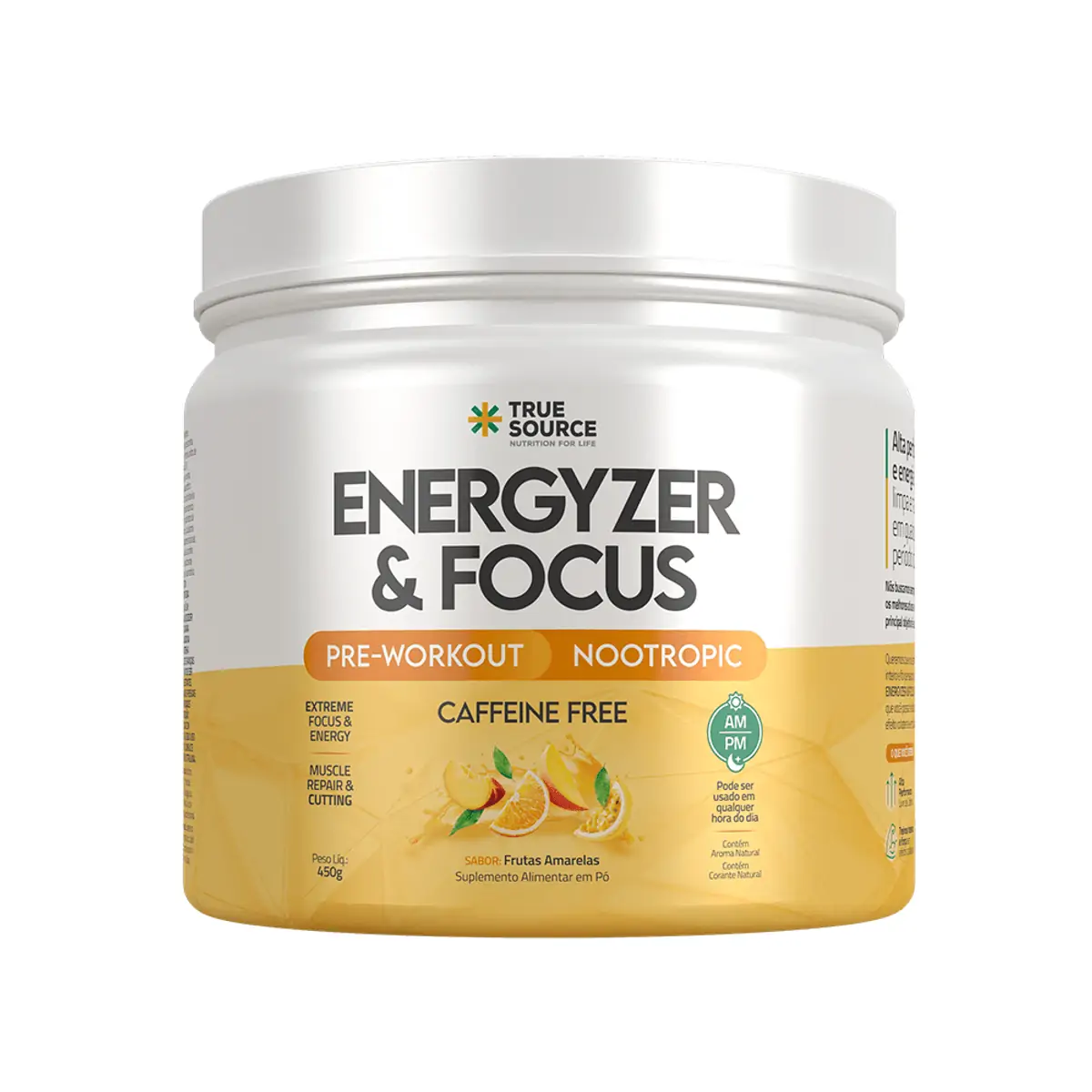True Energyzer & Focus Frutas Amarelas 450g True Source