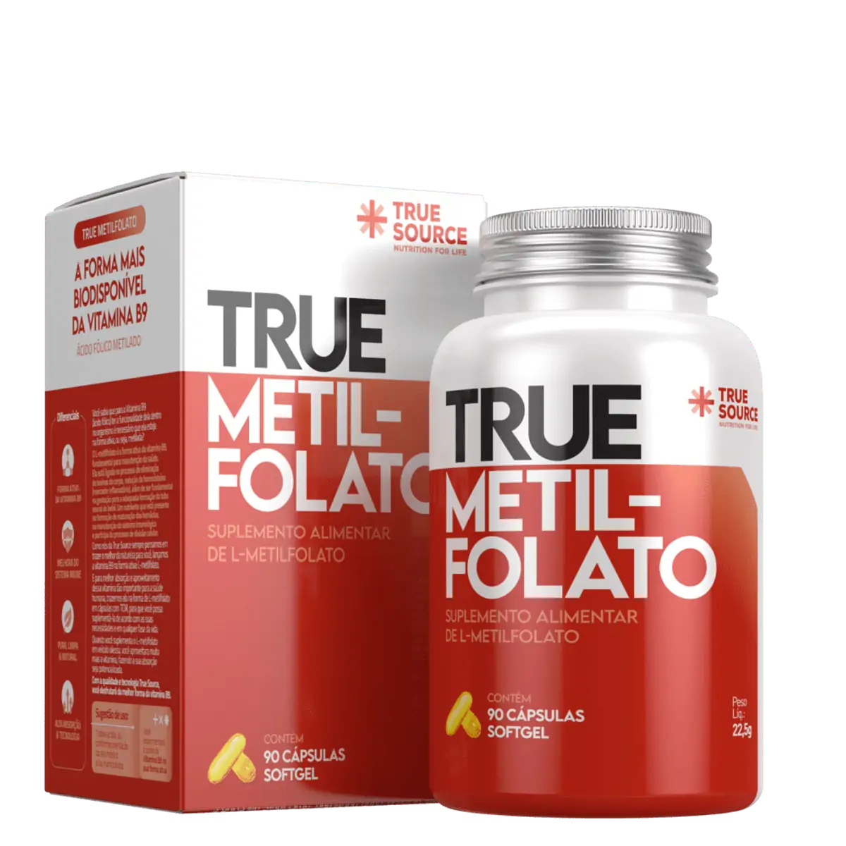 True Metilfolato 90 Cápsulas True Source