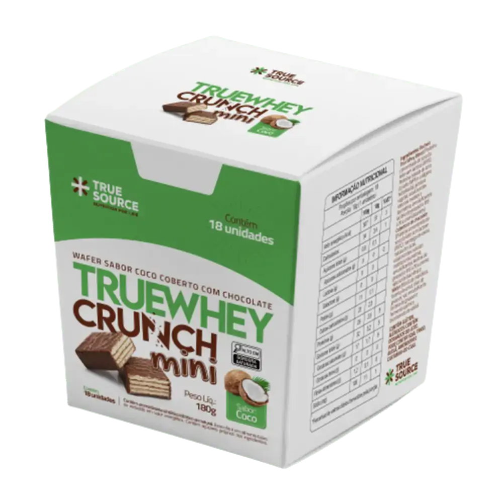 Wafer Proteico True Whey Crunch Mini Coconut Chocolate Display 180g True Source