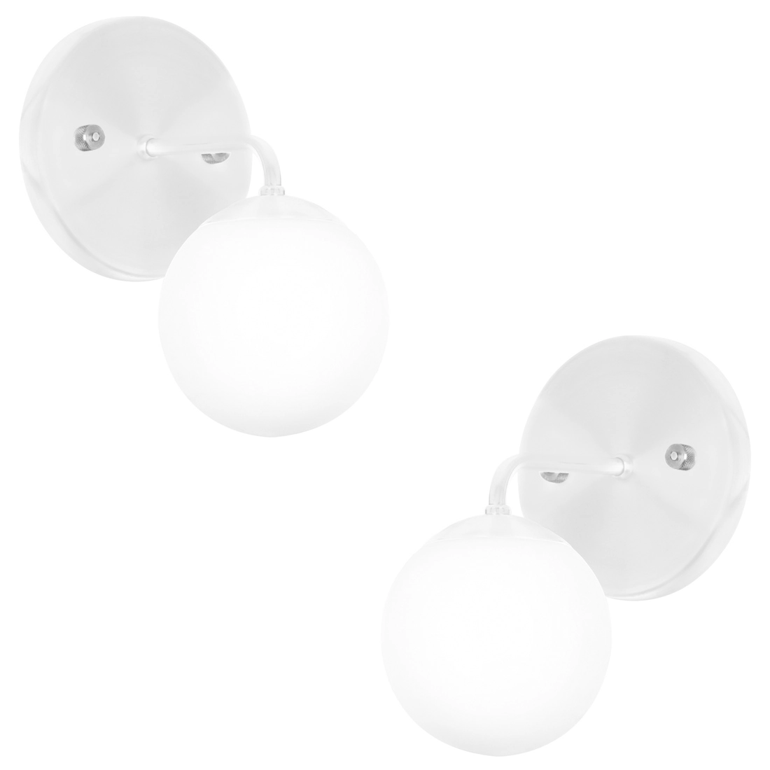 Kit 2 Arandelas Orby Bolinha Branco Maravilhoso