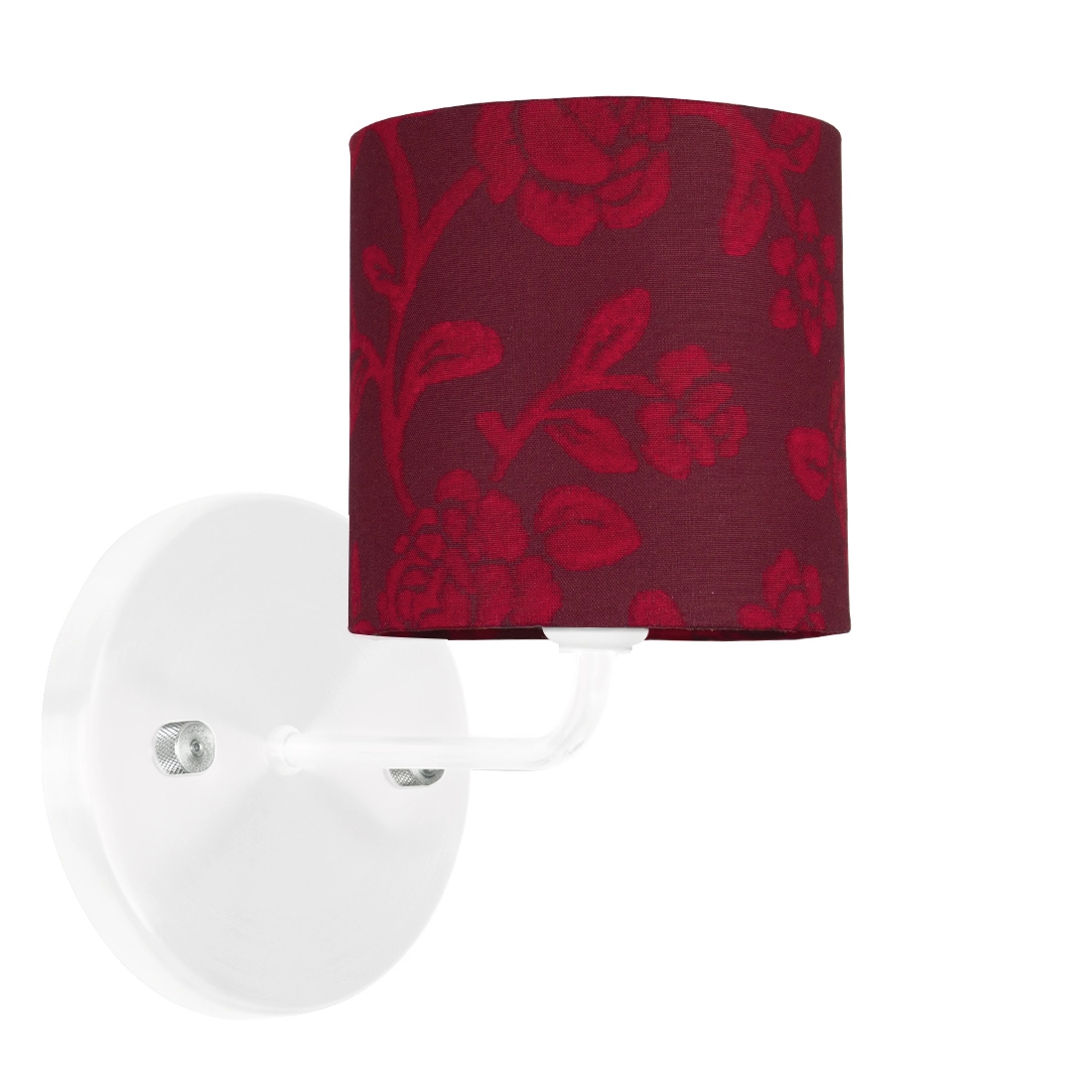 Arandela Branca De Cupula Cilíndrica Floral Vermelho