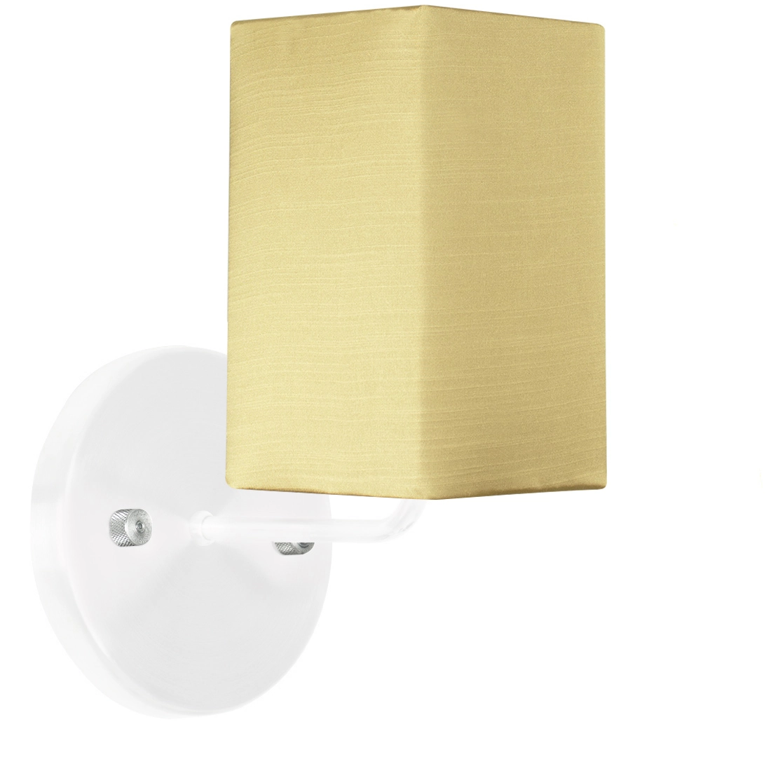 Arandela Branca De Cupula Quadrada Shantung Dourado