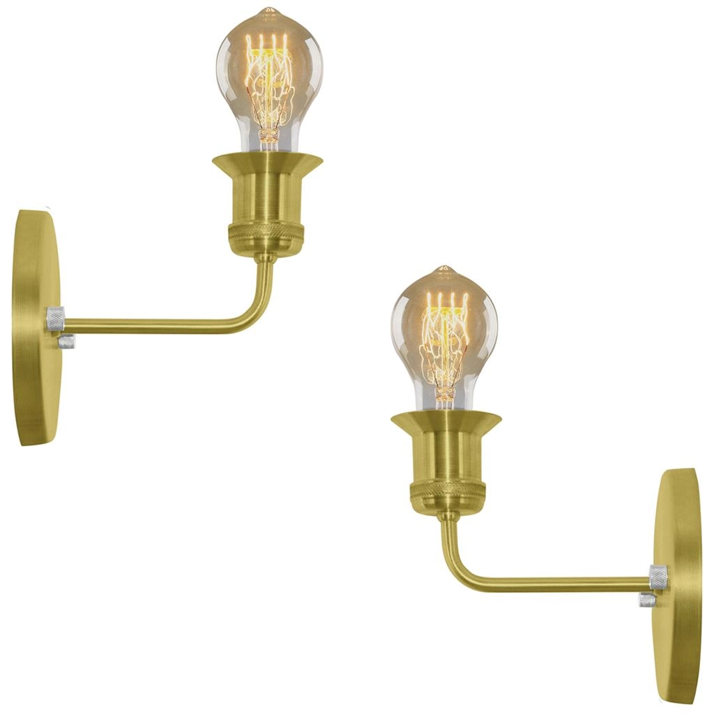 Kit 2 Arandelas Tubo Cilindro Gourmet Nordic Dourado