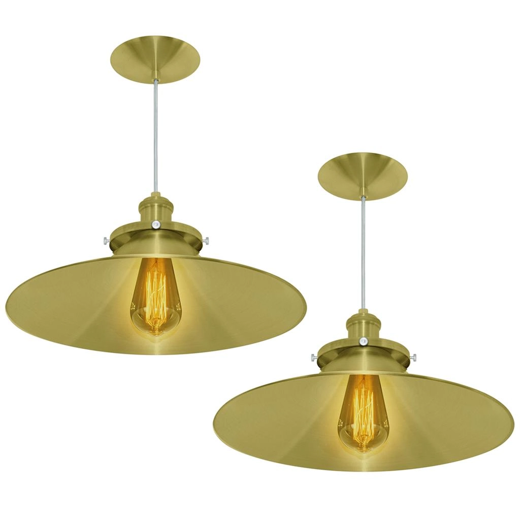 Kit 2 Pendentes Nordic Industrial 38 Cm Dourado