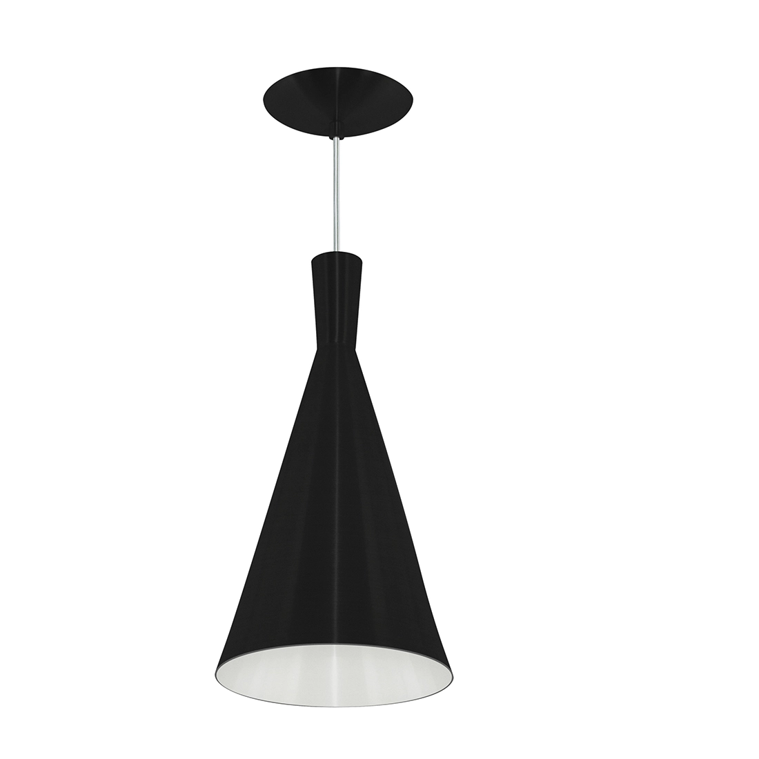 Pendente Tom Dixon Funil Corneta Gourmet Preto Com Branco
