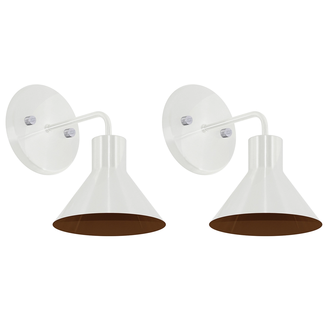Kit 2 Arandela Interna Retro Tenesse Aluminio Branco / Cobre