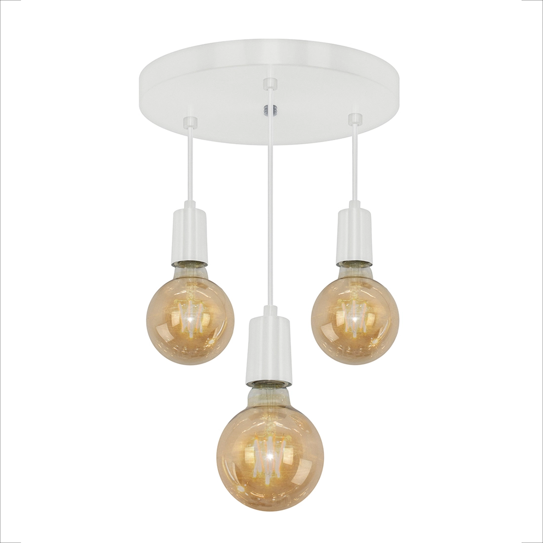 Pendente Redondo Triplo Tubo Gourmet Branco