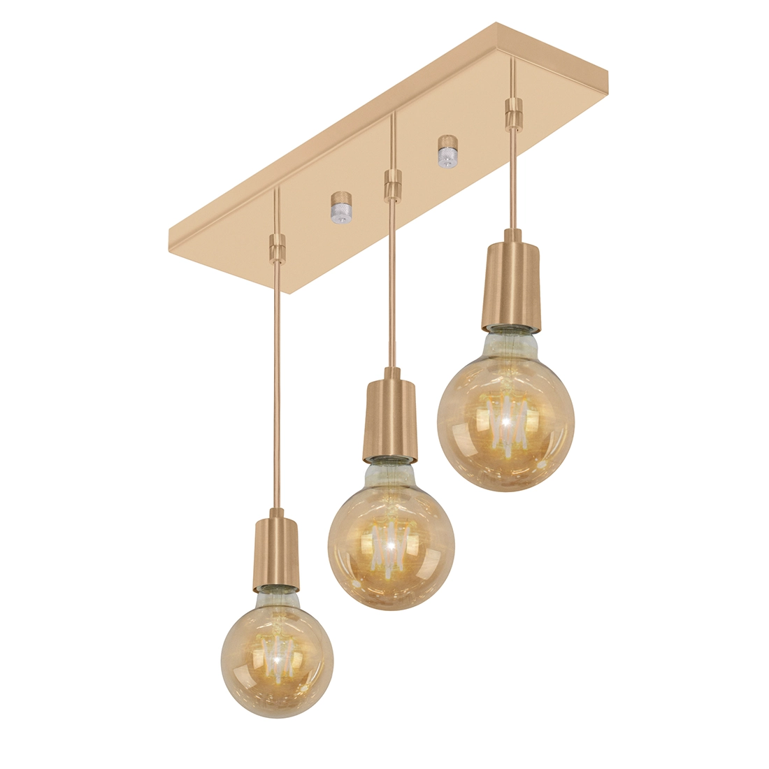 Pendente Retangular Triplo Tubo Gourmet New Cobre