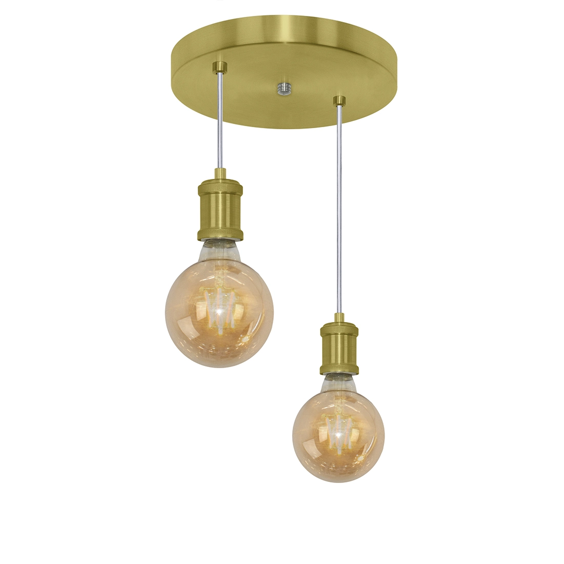 Pendente Redondo Duplo Tubo Gourmet Nordic Dourado