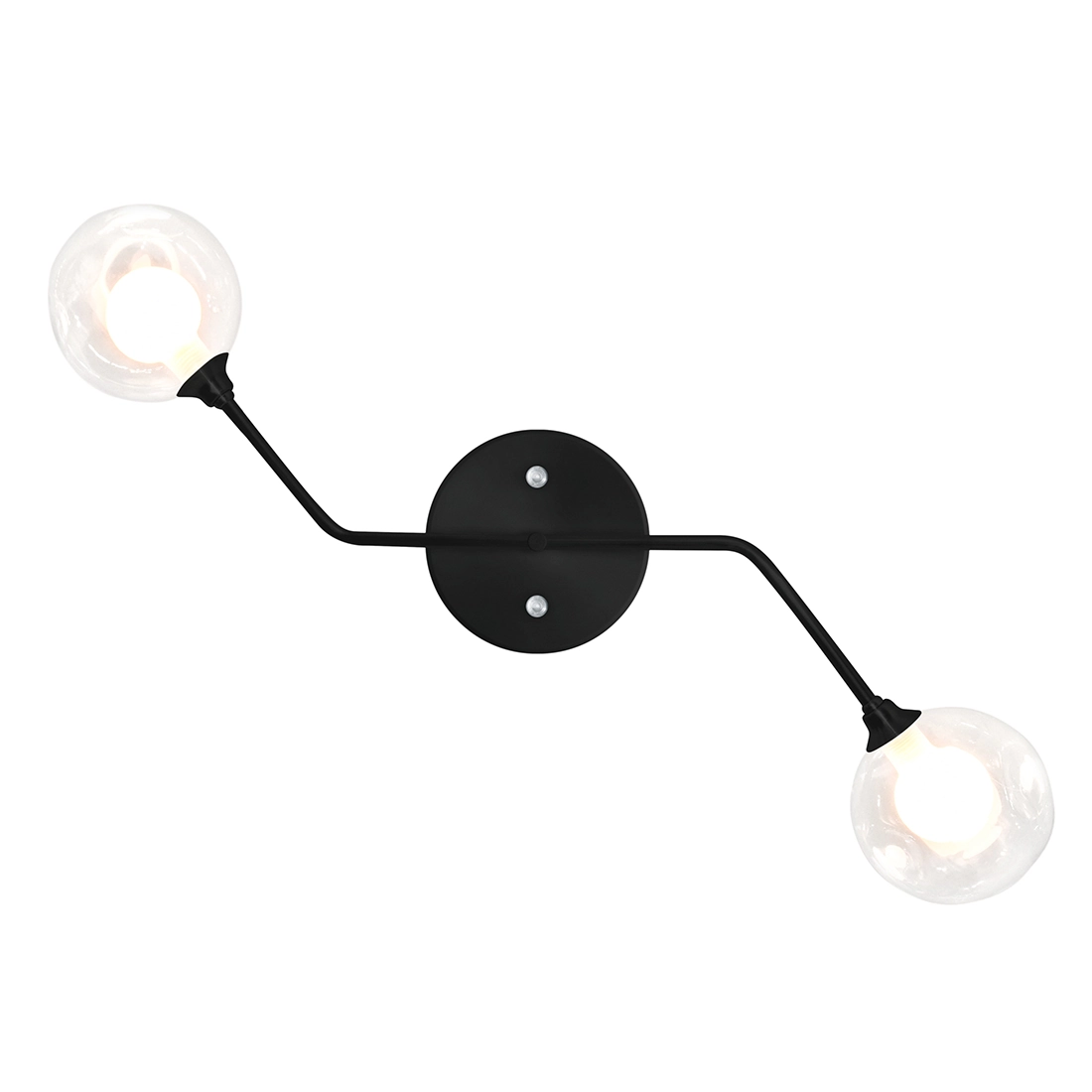 Arandela Aro Preto Jabuticaba Globo De Vidro Harmony