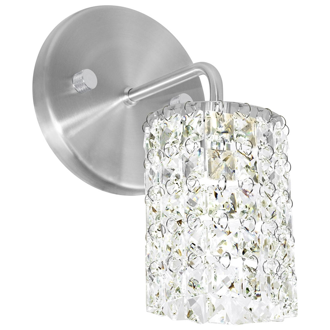 Arandela De Cristal Legitimo Clearwall Redonda Escovado