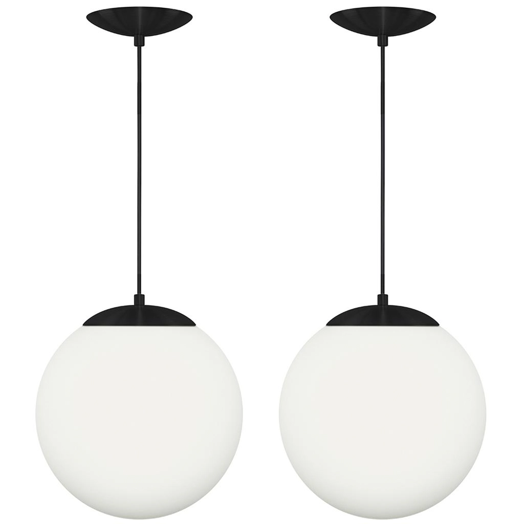 Kit 2 Pendentes Orby Bola Globo Grande 23 Cm Preto