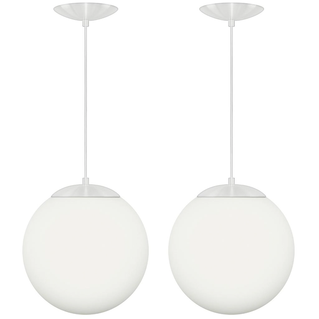 Kit 2 Pendentes Orby Bola Globo Grande 23 Cm Branco