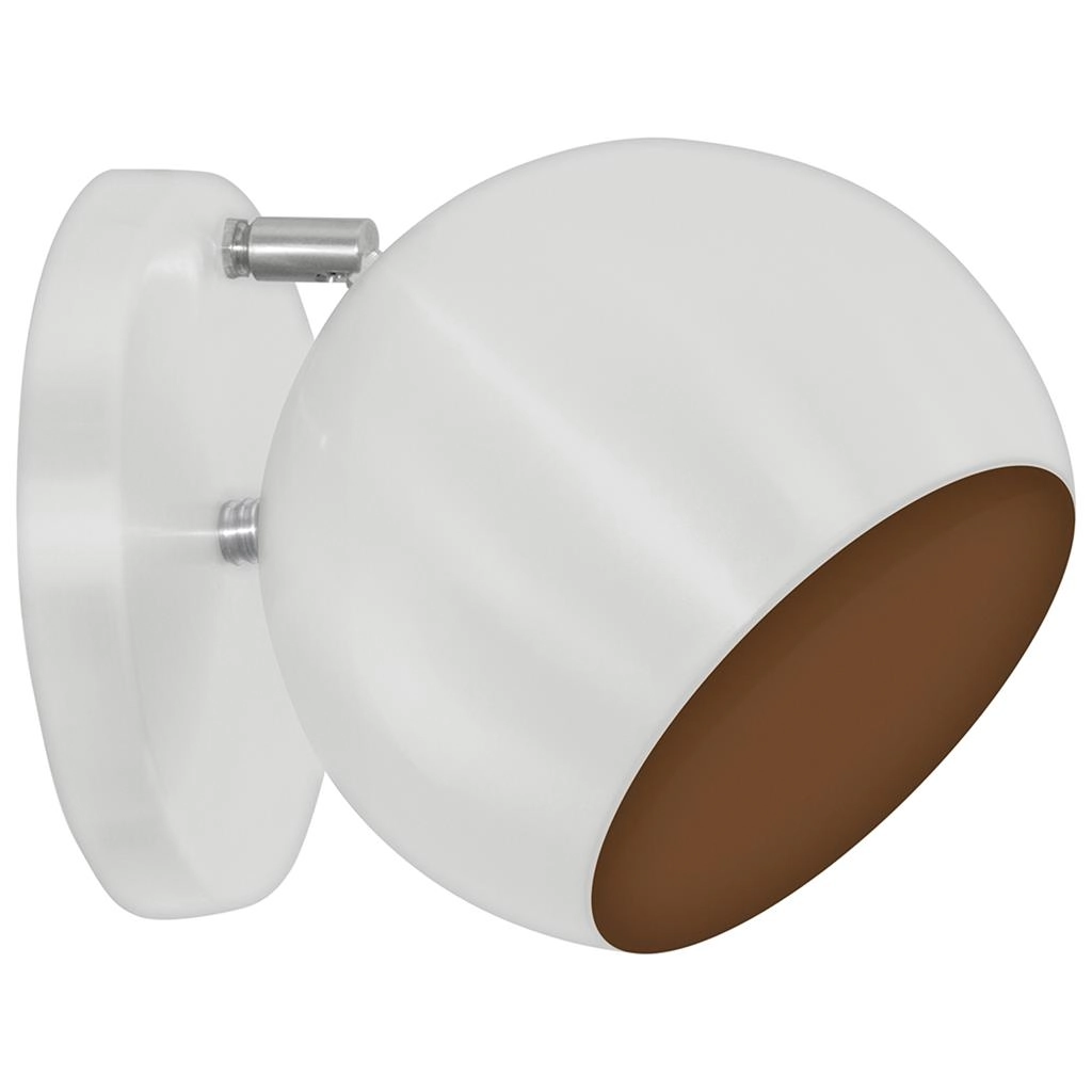 Arandela Retrô Bola Lavabo Banheiro Sacada Branco/cobre