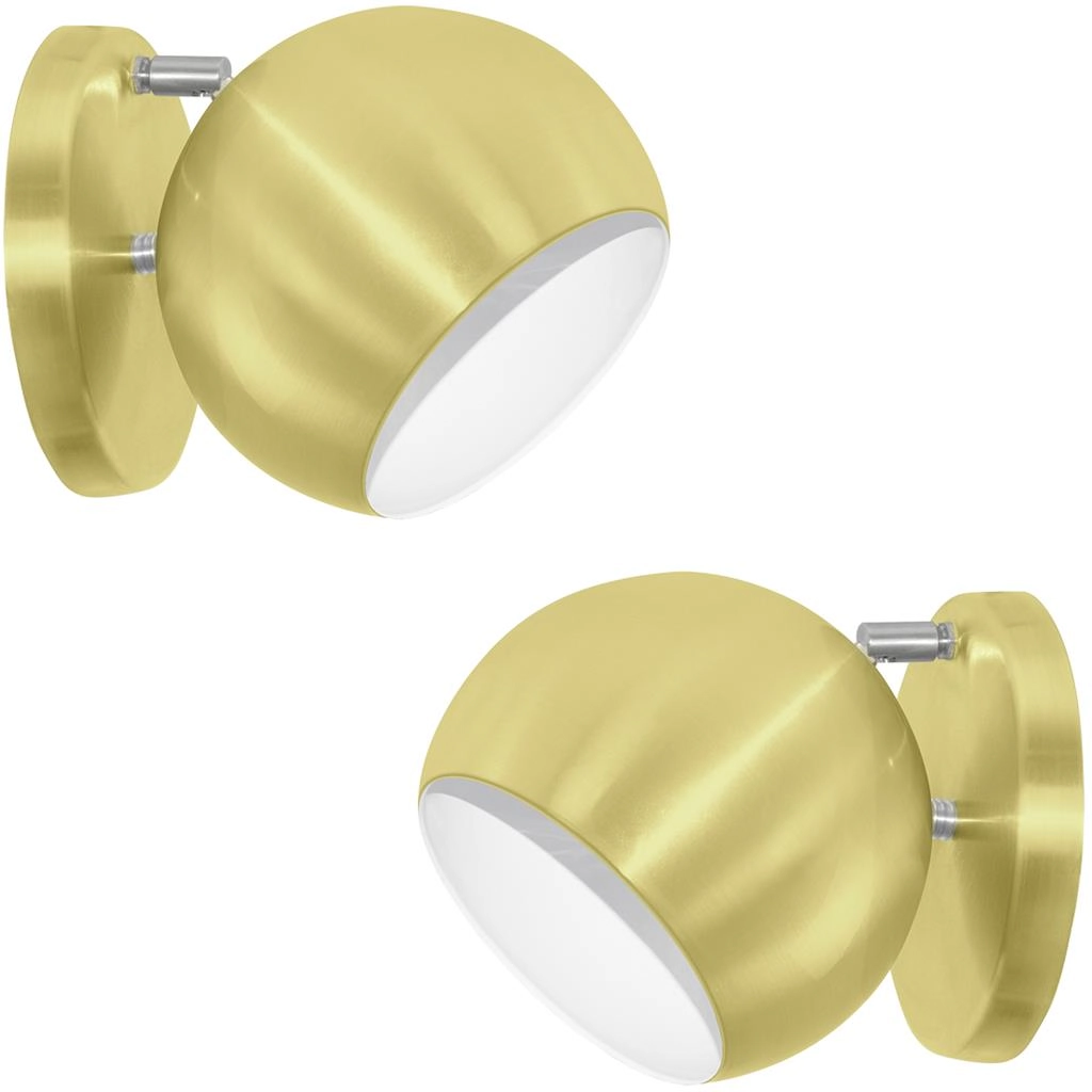 Kit 2 Arandelas Articuladas Retrô Bola Dourado