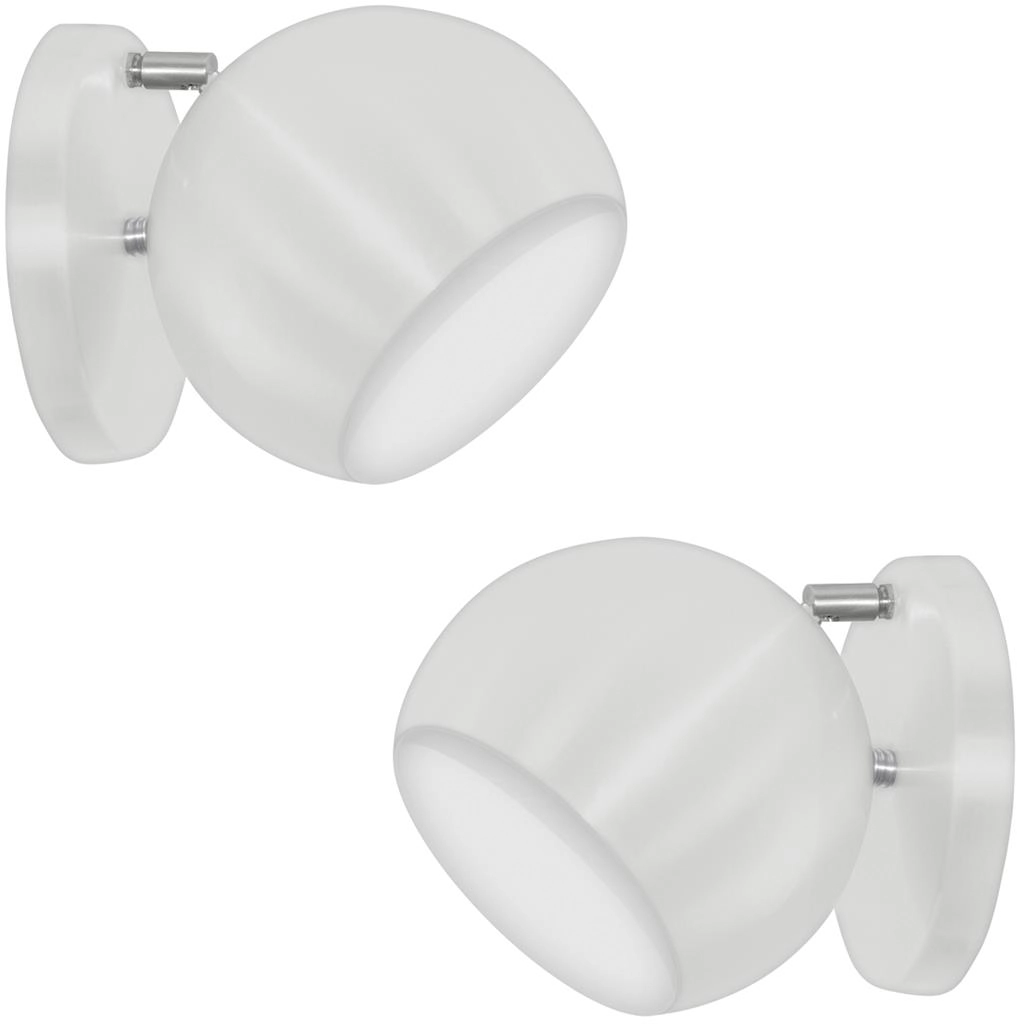 Kit 2 Arandelas Articuladas Retrô Bola Branco/branco
