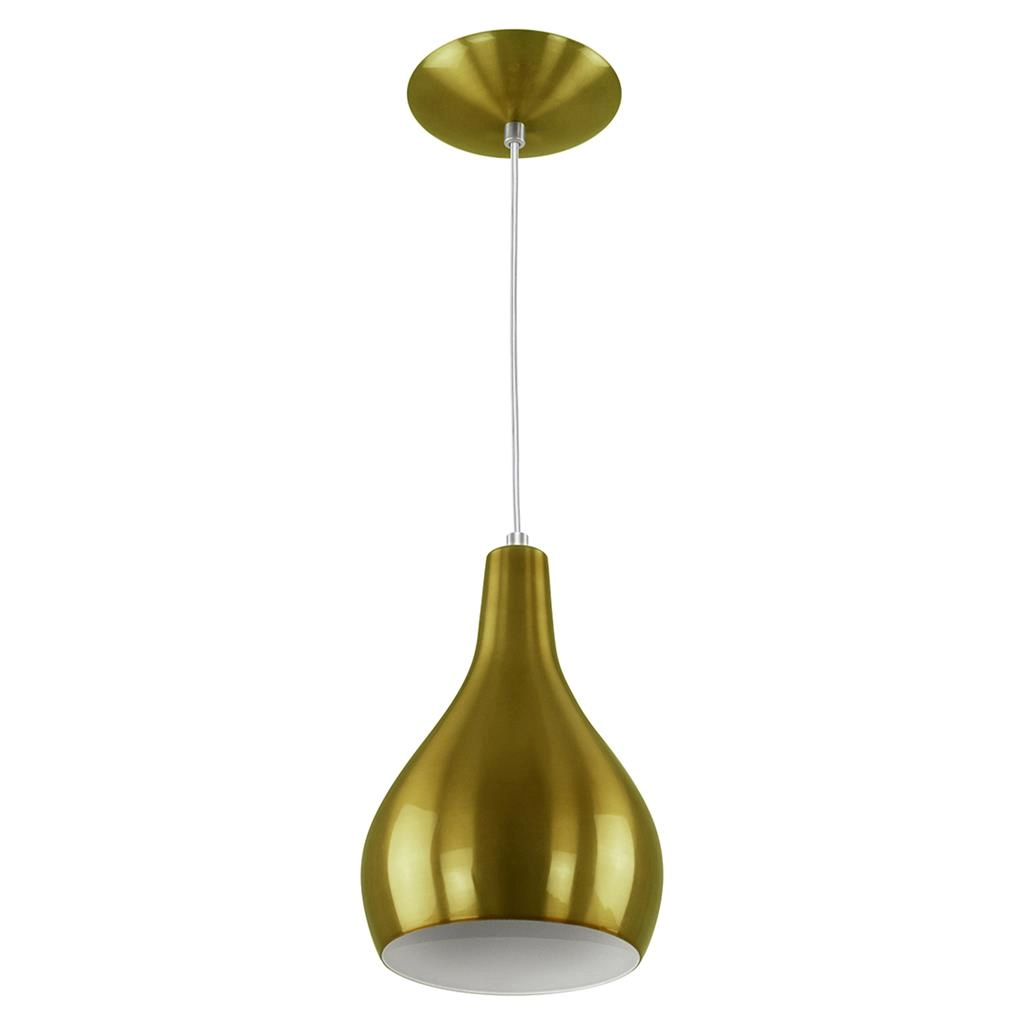 Pendente Nepal Drop Premium Gourmet Em Aluminio Dourado