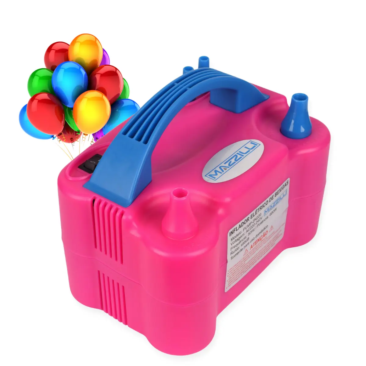 Inflador Compressor Balão Bexiga 2 Bico Festa Aniversário Rosa110v