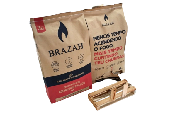 Carvao Brazah 3kg C/acendedor