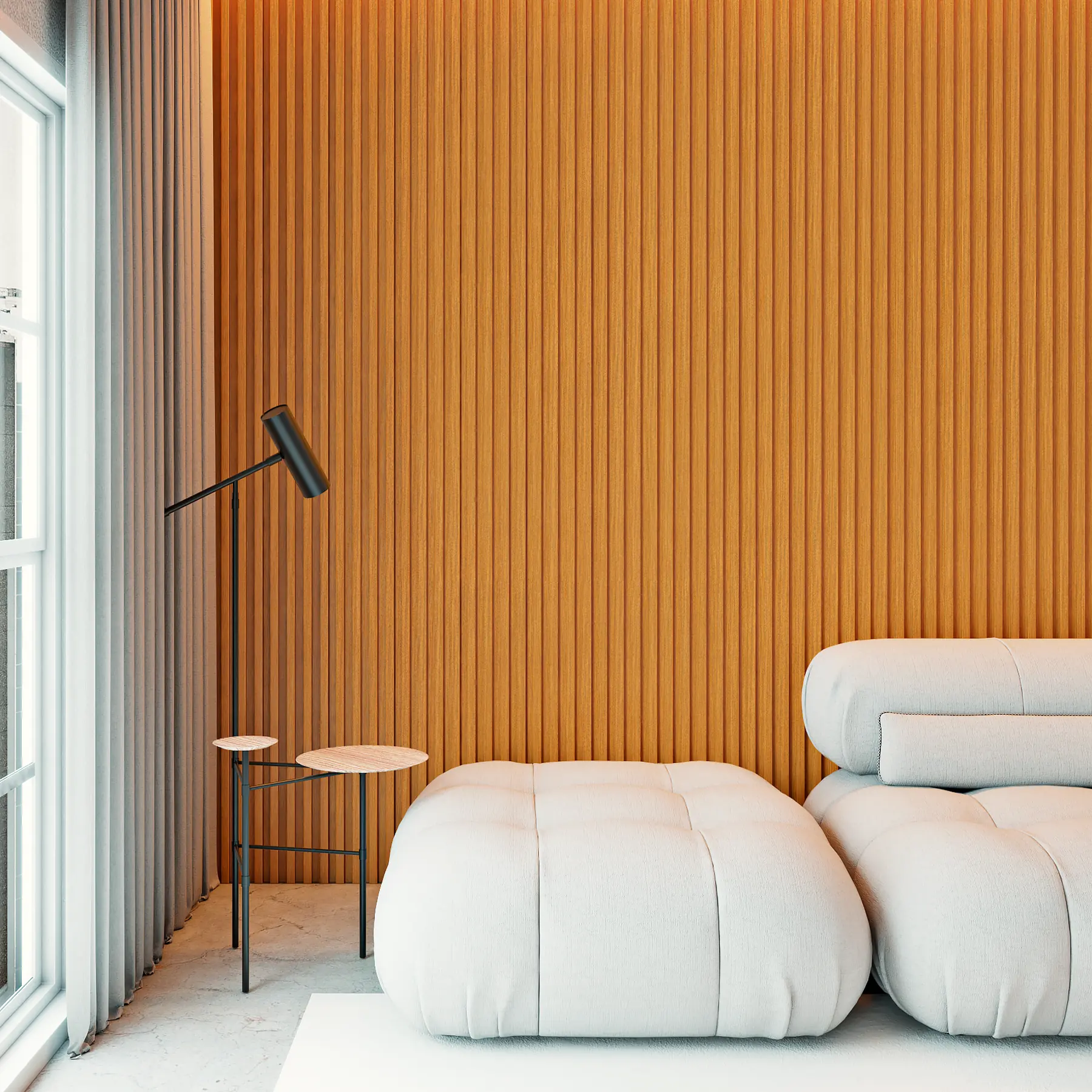 Painel Ripado de PVC 21mm Cumaru 20x280cm Slim Macheto