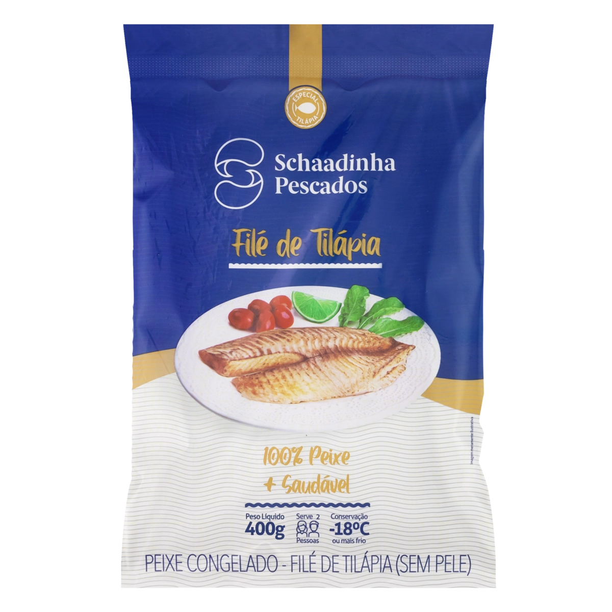 Filé De Tilápia Congelado Sem Pele Schaadinha Pescados Pacote 400g